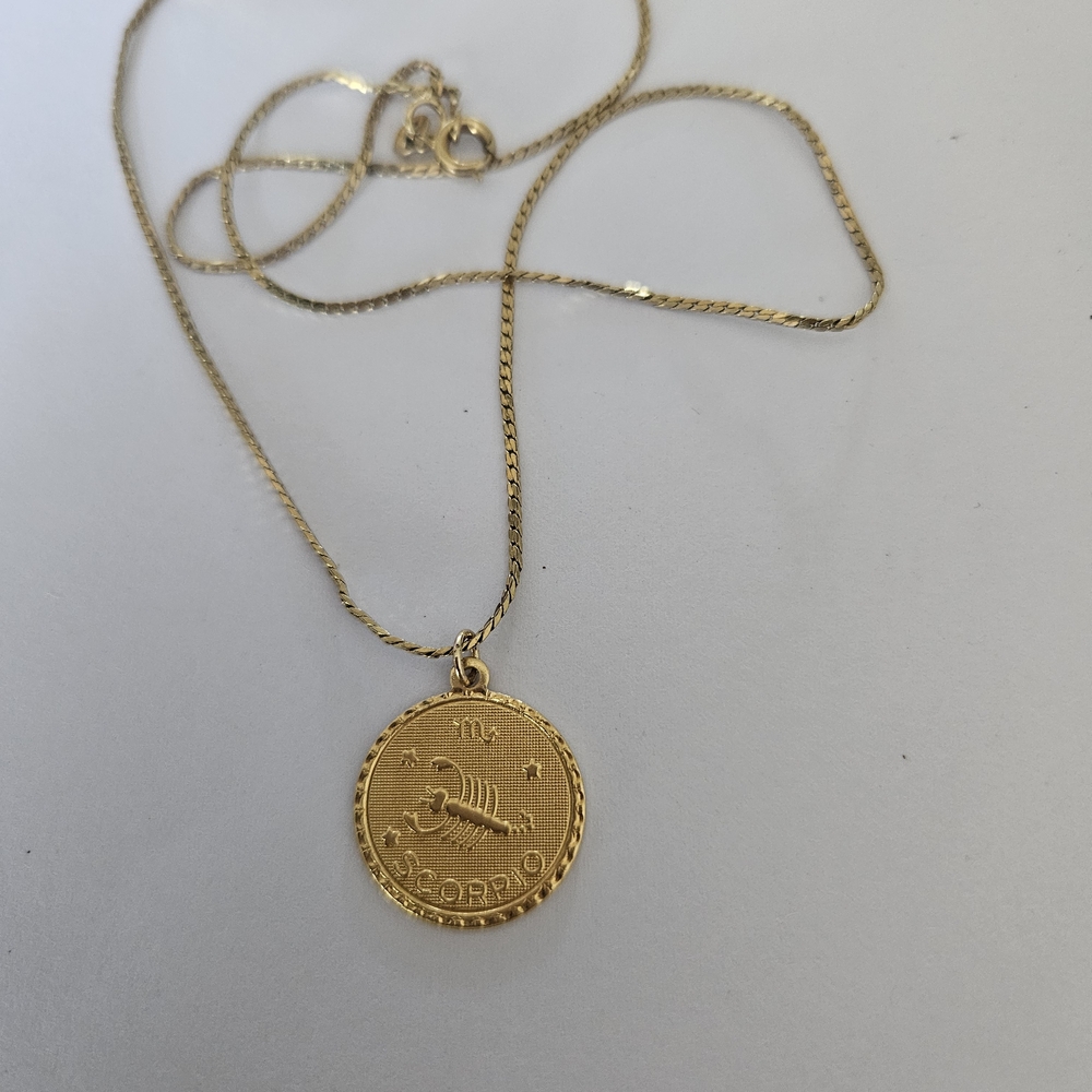 Gold Scorpio Zodiac Pendant Necklace